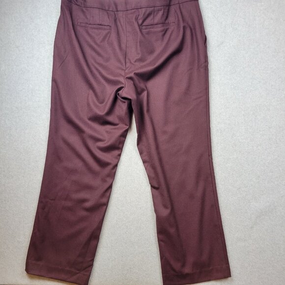 Talbots Womens Pants Size 16 Wine Red Classic Straight Italian Flannel Wool - Picture 5 of 13